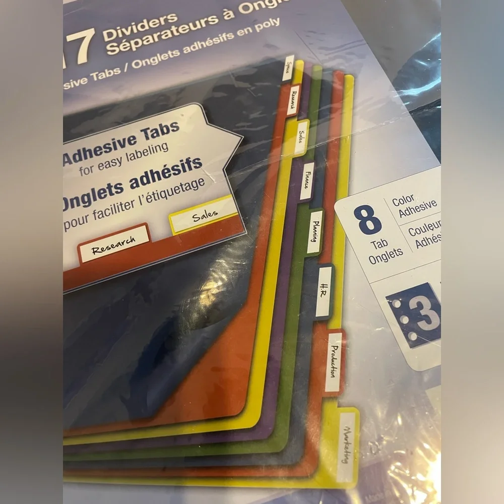 Cardinal 8-Tab TABLOID SIZE 11x17 Poly Index Divider Assorted Color 84251 (4 PK)